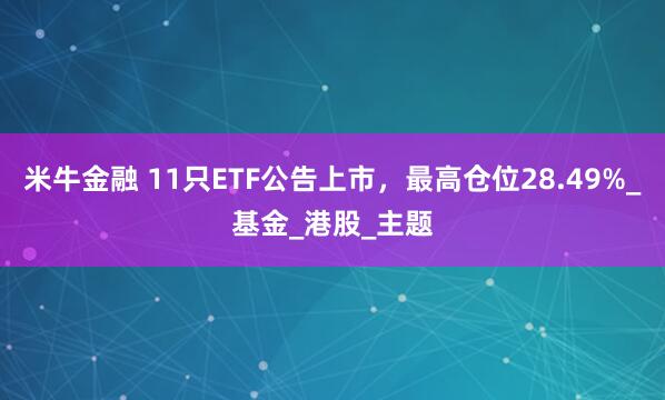 米牛金融 11只ETF公告上市，最高仓位28.49%_基金_港股_主题